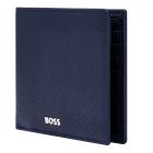 BOSS kártyatartós pénztárca valódi bőrből, Classic Grained kollekció - sötétkék