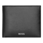BOSS kártyatartós pénztárca valódi bőrből, Classic Smooth kollekció - fekete