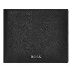 BOSS klasszikus pénztárca kártyatartóval valódi bőrből, Classic Grained kollekció - fekete