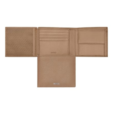 BOSS klasszikus pénztárca kártyatartóval valódi bőrből, Classic Grained kollekció - camel