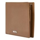 BOSS klasszikus pénztárca kártyatartóval valódi bőrből, Classic Grained kollekció - camel