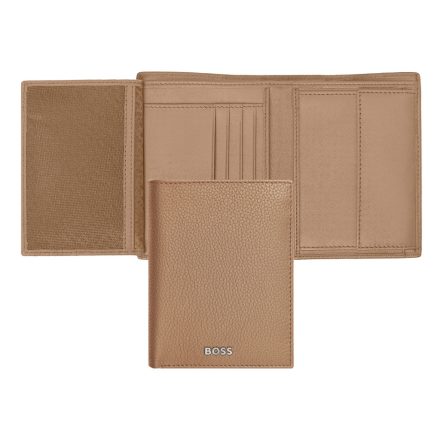 BOSS klasszikus pénztárca kártyatartóval valódi bőrből, Classic Grained kollekció - camel