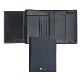   BOSS klasszikus pénztárca kártyatartóval valódi bőrből, Classic Grained kollekció - sötétk