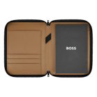 BOSS cipzáras konferencia mappa A5, Varsity kollekció - camel barna