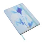 BOSS notesz A5, vonalas lapokkal Holographic Flower kollekció - pasztell kék
