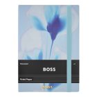 BOSS notesz A5, vonalas lapokkal Holographic Flower kollekció - pasztell kék