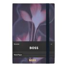 BOSS notesz A5, vonalas lapokkal Holographic Flower kollekció - sötétkék