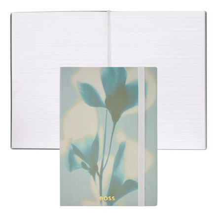 BOSS notesz A5, vonalas lapokkal Holographic Flower kollekció - pasztell zöld