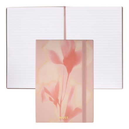 BOSS notesz A5, vonalas lapokkal Holographic Flower kollekció - nude