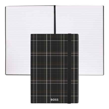 BOSS notesz A5, vonalas lapokkal Checkered kollekció - fekete