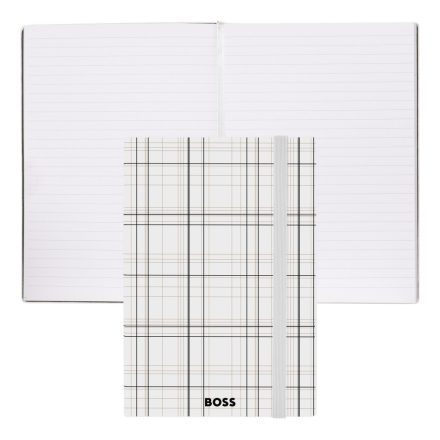 BOSS notesz A5, vonalas lapokkal Checkered kollekció - fehér