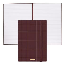   BOSS notesz A5, vonalas lapokkal Checkered kollekció - bordó