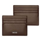 BOSS kártyatartó valódi bőrből, Classic Smooth kollekció - barna