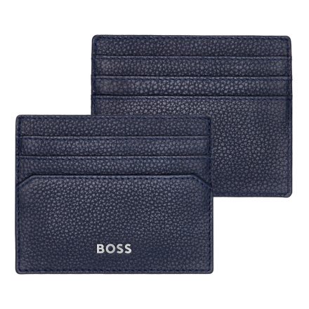 BOSS kártyatartó valódi bőrből, Classic Grained kollekció - sötétkék