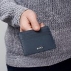 BOSS kártyatartó valódi bőrből, Classic Grained kollekció - sötétkék