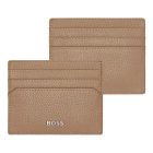 BOSS kártyatartó valódi bőrből, Classic Grained kollekció - camel barna