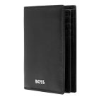 BOSS trifold pénztárca és kártyatartó valódi bőrből, Classic Smooth kollekció - fekete