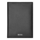 BOSS trifold pénztárca és kártyatartó valódi bőrből, Classic Smooth kollekció - fekete