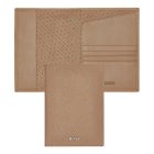 BOSS útlevéltartó valódi bőrből, Classic Grained kollekció - camel barna