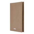 BOSS útlevéltartó valódi bőrből, Classic Grained kollekció - camel barna