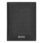 BOSS pénztárca és kártyatartó valódi bőrből, Classic Grained kollekció - fekete