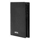 BOSS trifold pénztárca és kártyatartó valódi bőrből, Classic Grained kollekció - fekete
