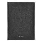 BOSS útlevéltartó valódi bőrből, Classic Grained kollekció - fekete