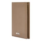 BOSS pénztárca és kártyatartó valódi bőrből, Classic Grained kollekció - camel barna