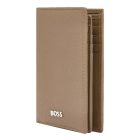 BOSS trifold pénztárca és kártyatartó valódi bőrből, Classic Grained kollekció - camel bar
