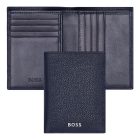BOSS pénztárca és kártyatartó valódi bőrből, Classic Grained kollekció - sötétkék