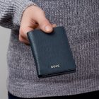 BOSS pénztárca és kártyatartó valódi bőrből, Classic Grained kollekció - sötétkék