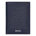 BOSS trifold pénztárca és kártyatartó valódi bőrből, Classic Grained kollekció - sötétkék