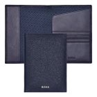 BOSS útlevéltartó valódi bőrből, Classic Grained kollekció - sötétkék