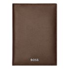 BOSS pénztárca és kártyatartó valódi bőrből, Classic Smooth kollekció - barna