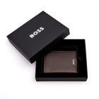 BOSS pénztárca és kártyatartó valódi bőrből, Classic Smooth kollekció - barna