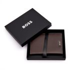 BOSS útlevéltartó valódi bőrből, Classic Smooth kollekció - barna
