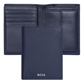   BOSS pénztárca kártyatartóval, Classic Grained kollekció - sötétkék