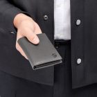 BOSS trifold pénztárca és kártyatartó valódi bőrből, Double B Saffiano kollekció - szürke