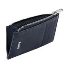 BOSS cipzáras kártyatartó valódi bőrből, Classic Grained kollekció - sötétkék
