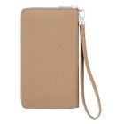BOSS nagyméretű női pénztárca cipzárral valódi bőrből, Classic Grained kollekció - camel b