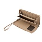 BOSS nagyméretű női pénztárca cipzárral valódi bőrből, Classic Grained kollekció - camel b