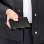 BOSS klasszikus pénztárca kártyatartóval valódi bőrből, Double B Saffiano kollekció - feke