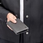 BOSS klasszikus pénztárca kártyatartóval valódi bőrből, Double B Saffiano kollekció - szür