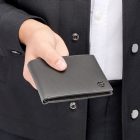 BOSS kártyatartós pénztárca valódi bőrből, Double B Saffiano kollekció - szürke