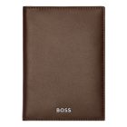 BOSS trifold pénztárca és kártyatartó valódi bőrből, Classic Smooth kollekció - barna