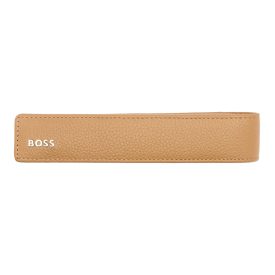   BOSS tolltartó valódi bőrből, Classic Grained kollekció - camel barna