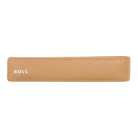 BOSS tolltartó valódi bőrből, Classic Grained kollekció - camel barna
