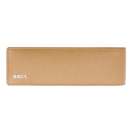 BOSS tolltartó valódi bőrből, Classic Grained kollekció - camel barna