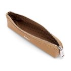 BOSS cipzáras tolltartó valódi bőrből, Classic Grained kollekció - camel barna