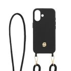 BOSS iPhone 16 telefontok levehető pánttal, Double B kollekció - fekete & arany
